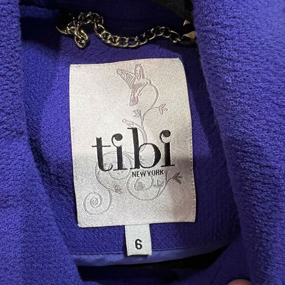 Tibi Purple Wool Snap Button Dress Pea‎ Coat Sz 6 - Picture 3 of 11
